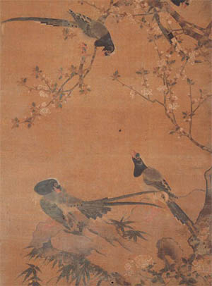 边景昭 《桃花山鹧图》