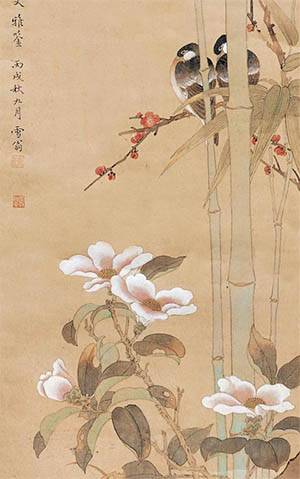 陈之佛 《三清双俪图》