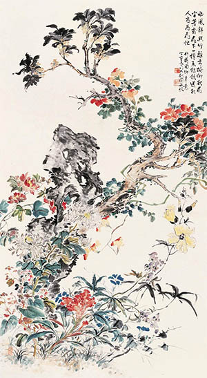 丁宝书 《西风斜照竹篱高》