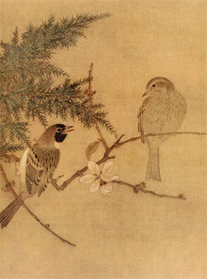 赵佶 《双雀图》