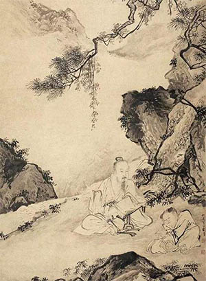 仇英 《松溪高士图》