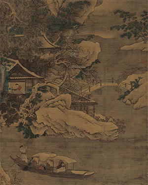 仇英 《雪夜泛舟图》