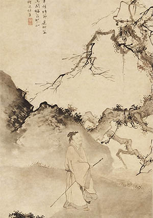 杜堇 《陪月闲行图》