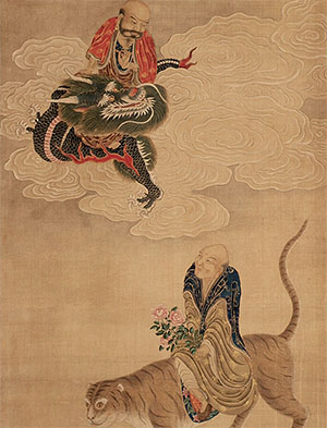 丁观鹏 《降龙伏虎罗汉》
