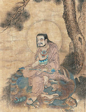 丁观鹏 《罗汉伏虎图》