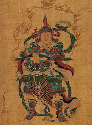 丁观鹏 《韦陀像》