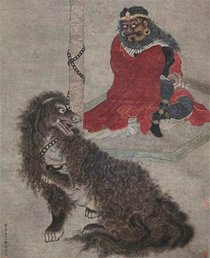 丁云鹏 《罗汉缚犼图》