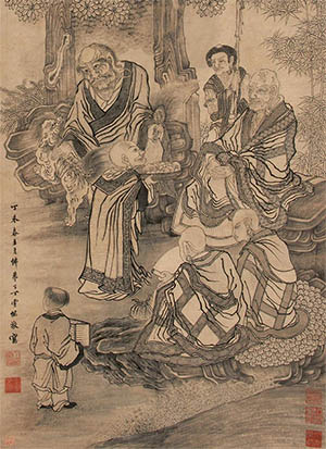 丁云鹏 《树下罗汉图》
