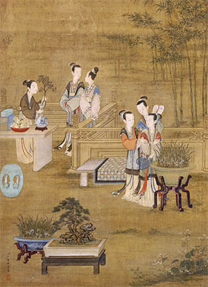 丁观鹏 《宫妃话宠图》