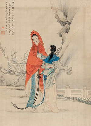 费丹旭 《梅花美人》