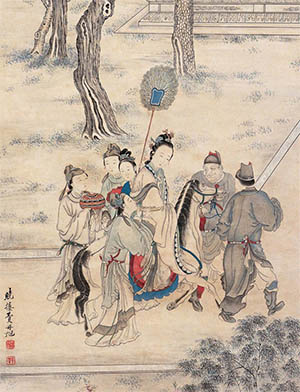 费丹旭 《宫妃奉召图》