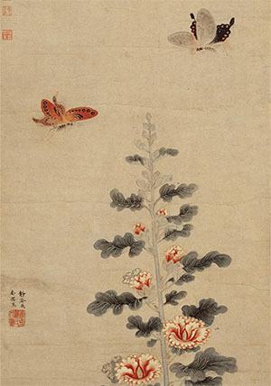 戴进 《葵石蛱蝶图》