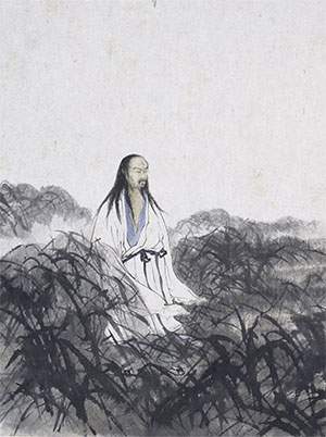 傅抱石 《汨罗江畔》