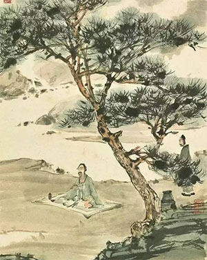 傅抱石 《赏茶图》