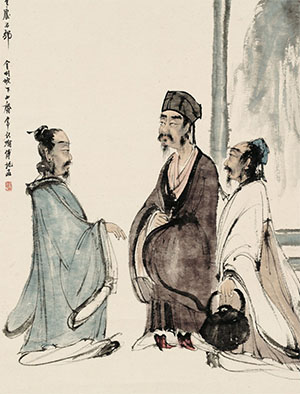 傅抱石 《三老图》