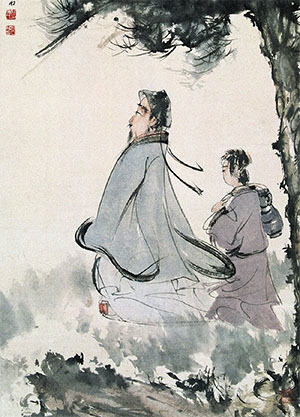 傅抱石 《陶渊明携酒图》