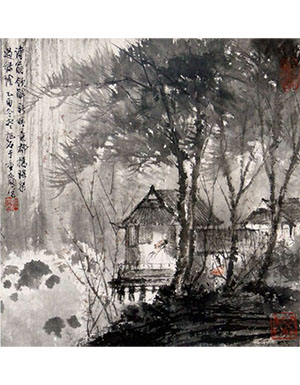 傅抱石 《诗翁领解新晴意》