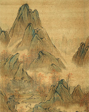 唐岱 《白云红树图》