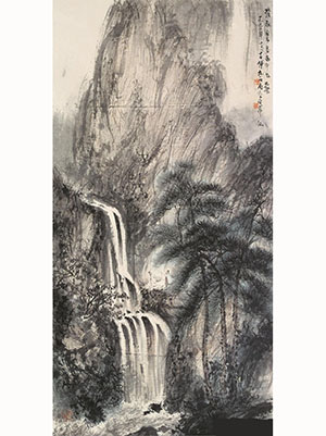 傅抱石 《松瀑论道图》