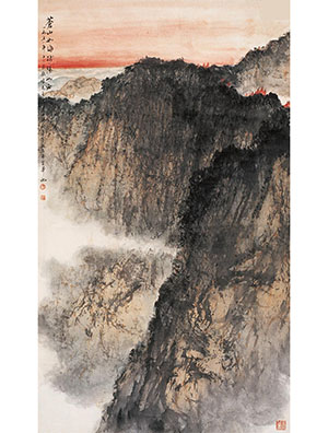 傅抱石 《苍山如海残阳如血》