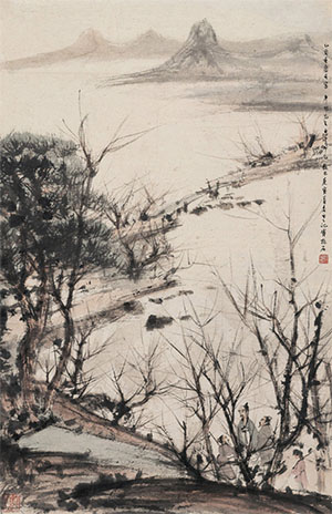 傅抱石 《江干秋游图》