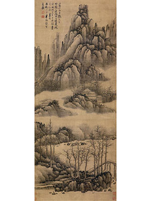 龚贤 《荒江月白图》