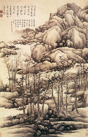 龚贤 《木叶丹黄图》