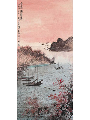 傅抱石 《老虎滩渔港》