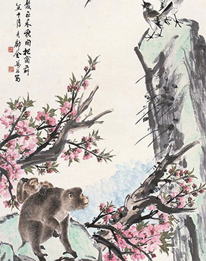 金梦石 《夭桃争艳》