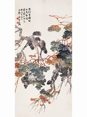 金梦石 《松鼠尝果图》