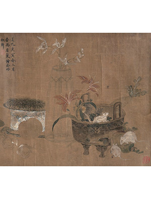 居巢 《清供白鼠图》