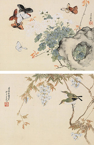 居廉 《花鸟草虫》四帧