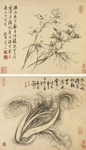 张若霭 《花卉册页》六帧