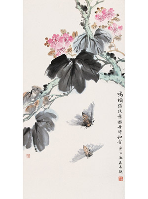 江寒汀 《鸣蜩传秋意》