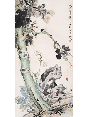 江寒汀 《秋桐图》