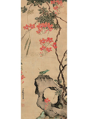 居巢 《凌霄花与蝗虫》