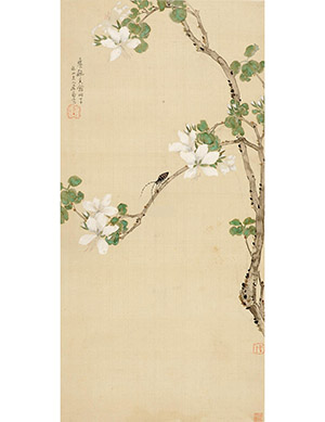 居廉 《花枝天牛》