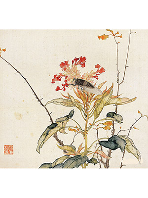居廉 《花蝉图》