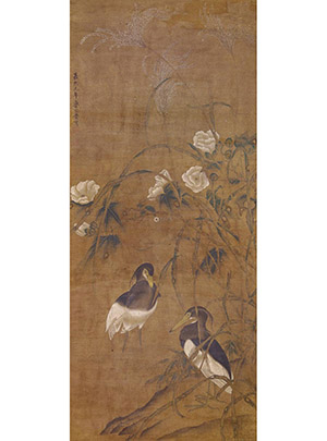 鲁宗贵 《秋塘双禽》