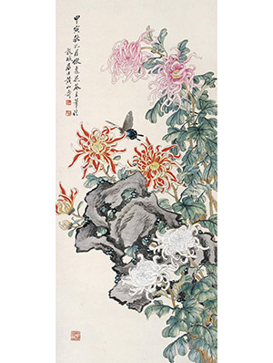 黄山寿 《菊花蛱蝶》