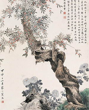 江寒汀 《杞菊延年图》