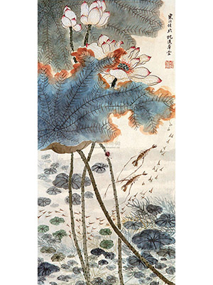 江寒汀 《荷塘秋逸图》