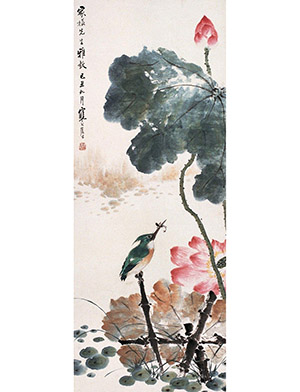 江寒汀 《荷塘娇客》