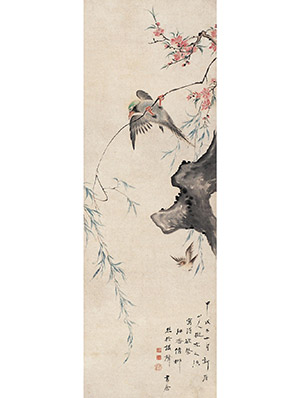 华嵒 《欲系红香倩柳丝》