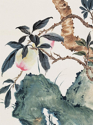 江寒汀 《寿桃》