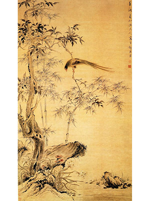 华嵒 《桂树绶带图》