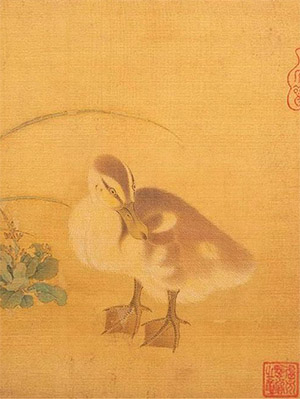 李迪 《乳鸭图》