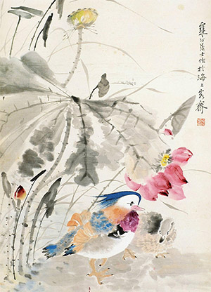 江寒汀 《和美鸳鸯》
