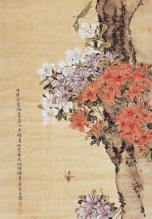 居巢 《杜鹃花螳螂》