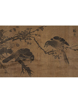 林良 《风木双鸦图》